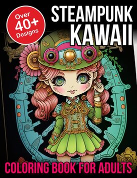 Steampunk Kawaii Coloring Book For Adults: Kawaii Coloring Book For Adults
